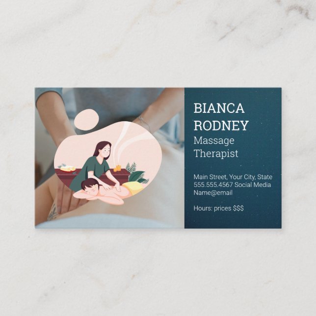 Massage Therapist Logo | Health and Wellness Business Card (Front)