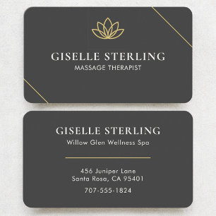Massage Therapist Lotus Modern Professional Business Card