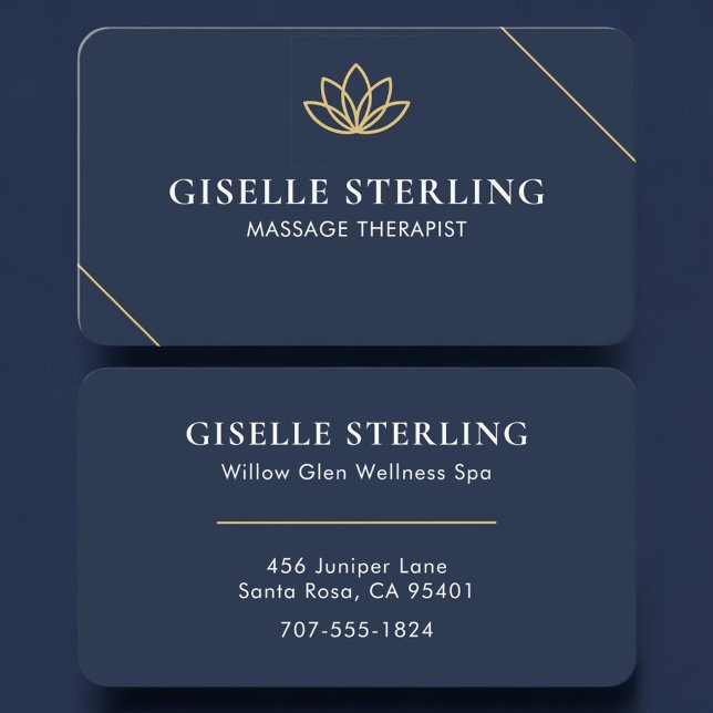 Massage Therapist Lotus Professional Business Card (Creator Uploaded)