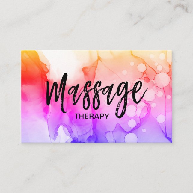 *~* Massage Therapist Massage Therapy QR code Logo Business Card (Front)