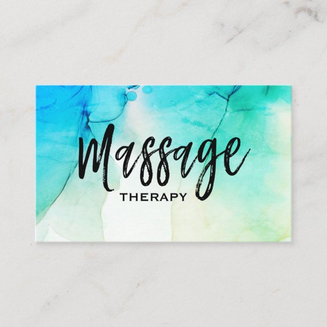 ** Massage Therapist ~ Massage Therapy Watercolor Business Card (Front)