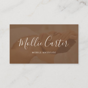 Massage Therapist Mobile Masseuse Calm Brown Business Card