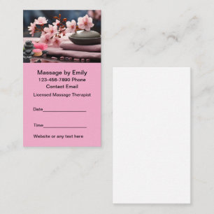 Massage Therapist Modern Appointment Business Card
