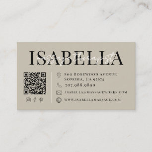 Massage Therapist Neutral Business Card