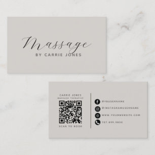 Massage Therapist Neutral QR Code Business Card