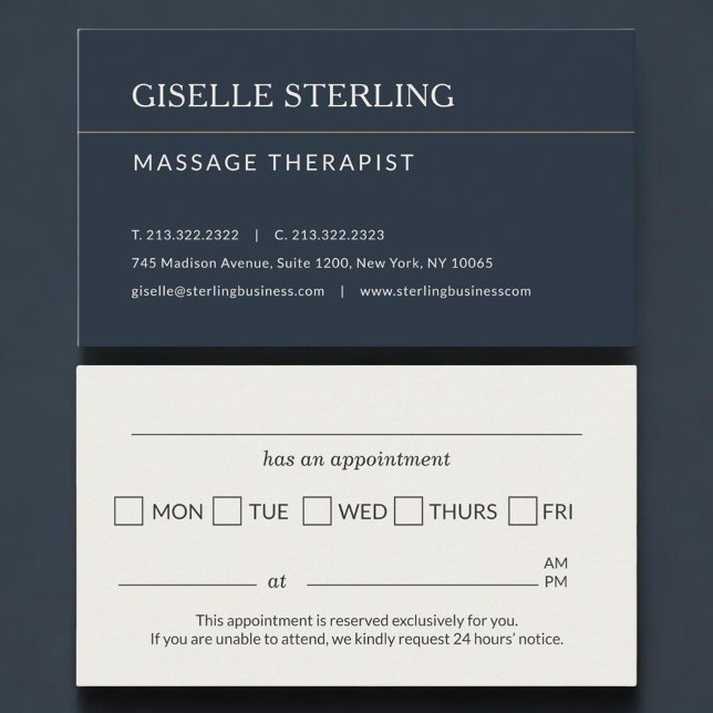 Massage Therapist Office Appointment Reminder Card (Creator Uploaded)