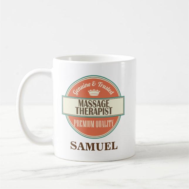 Massage Therapist Personalised Office Mug Gift (Left)