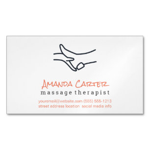 Massage Therapist Physical Therapist Business Ca Magnetic Business Card