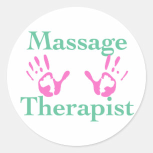 Massage Therapist: Pink Hand Prints Classic Round Sticker