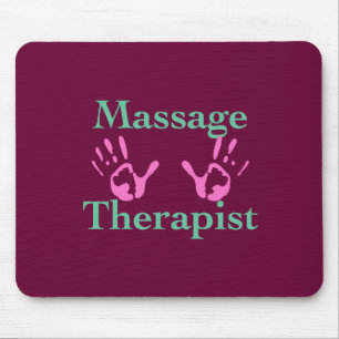 Massage Therapist: Pink Hand Prints Mouse Pad