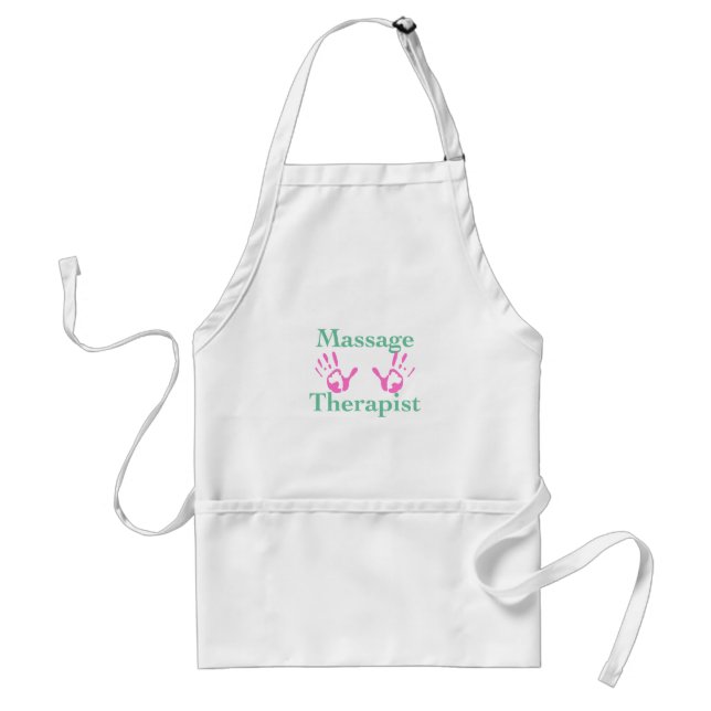 Massage therapist: Pink hand prints Standard Apron (Front)