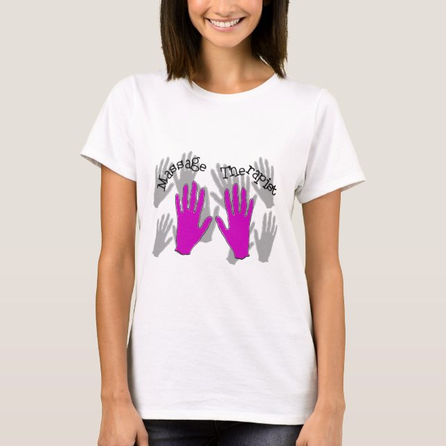 Massage Therapist PINK  Hands Design T-Shirt (Front)