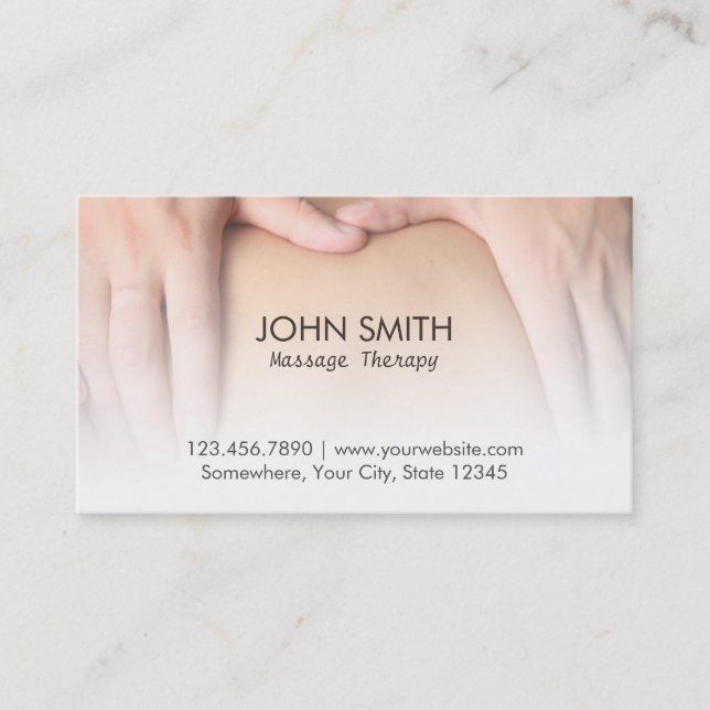 Massage Therapist Professional Appointment Card (Front)