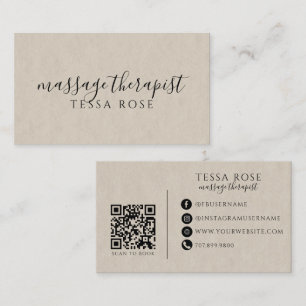 Massage Therapist QR Code Business Card