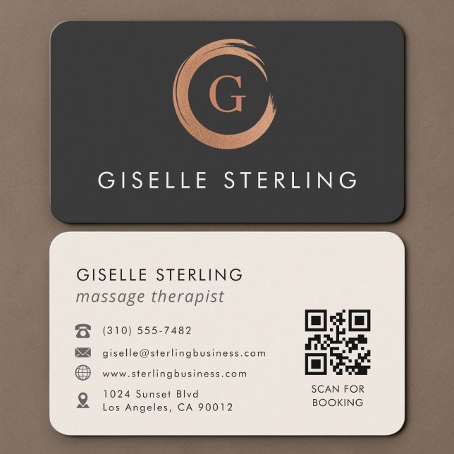 Massage Therapist QR Code  Business Card (Creator Uploaded)