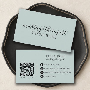Massage Therapist QR Code Business Card