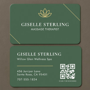Massage Therapist QR Code Wellness Business Card