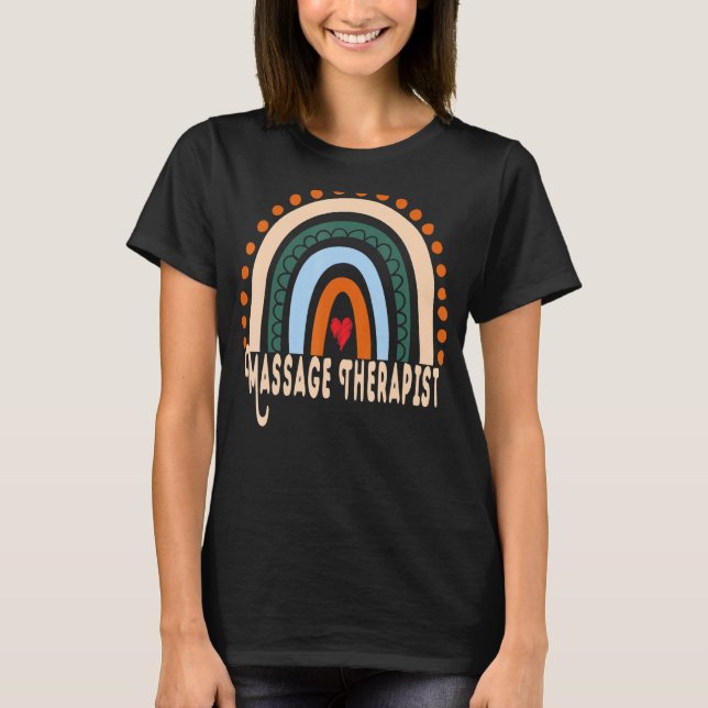 Massage Therapist Rainbow Appreciation Essential W T-Shirt (Front)