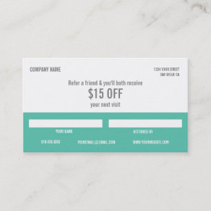 Massage therapist referral card