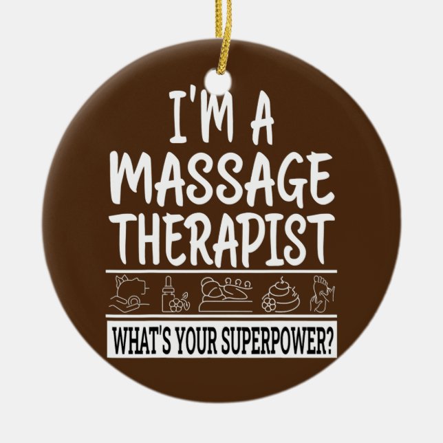 Massage Therapist Relaxation Professional Ceramic Tree Decoration (Front)
