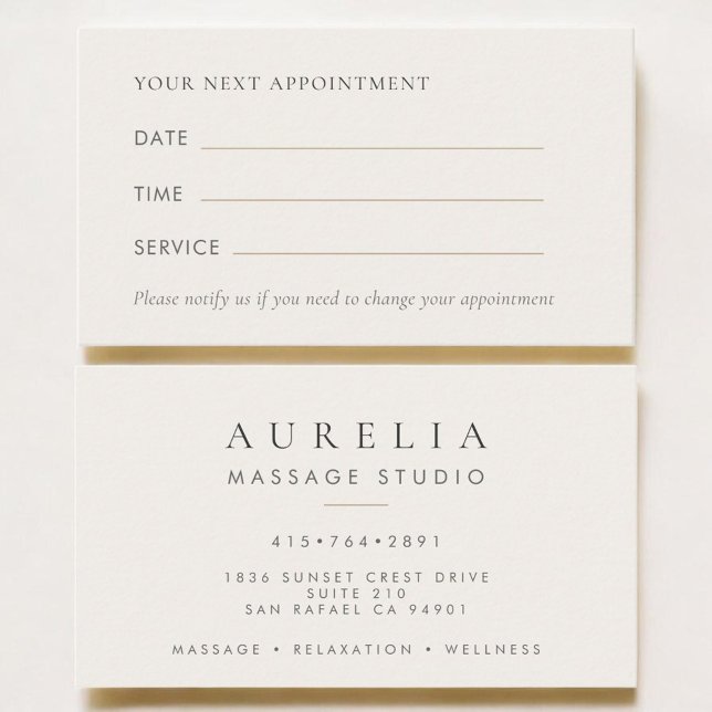 Massage Therapist Salon Appointment Card (Creator Uploaded)