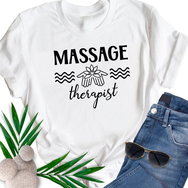 Massage Therapist Salon Clinic Lotus Hands T-Shirt (Creator Uploaded)