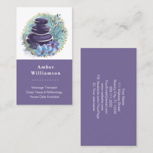 Massage Therapist Salon Spa Stylist Zen Stones Business Card