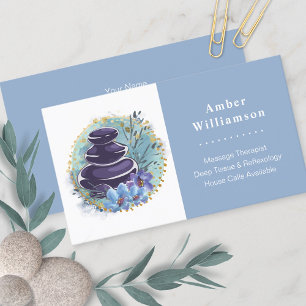 Massage Therapist Salon Spa Stylist Zen Stones Business Card