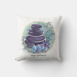 Massage Therapist Salon Spa Stylist Zen Stones Cushion