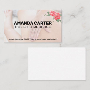 Massage Therapist Session   Flowers Business Card