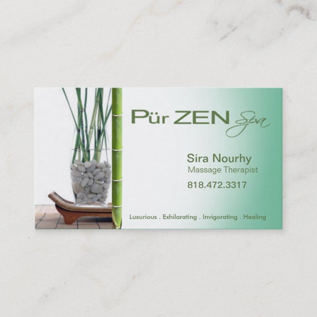 Massage Therapist Spa Business Card template (Front)