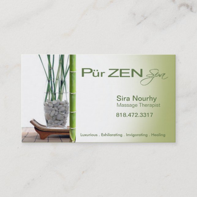 Massage Therapist Spa Business Card template (Front)