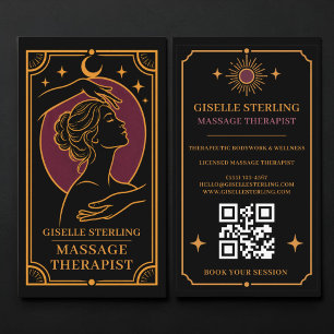 Massage Therapist Tarot QR Code Business Card