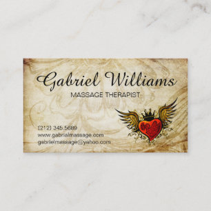 Massage Therapist Vintage Tattoo Appointment Card