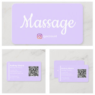 Massage Therapist Wellness Templates QR Code  Business Card