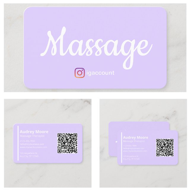 Massage Therapist Wellness Templates QR Code  Business Card (Massage Therapist Wellness Templates QR Code Business Card
)