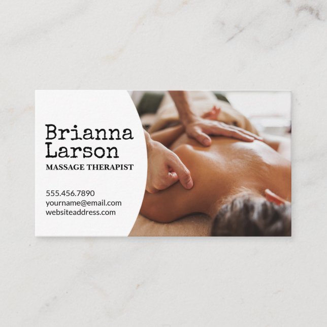 Massage Therapist | Woman Getting Back Massage Business Card (Front)