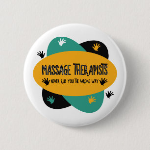 Massage Therapists Hands Rub Colourful 6 Cm Round Badge