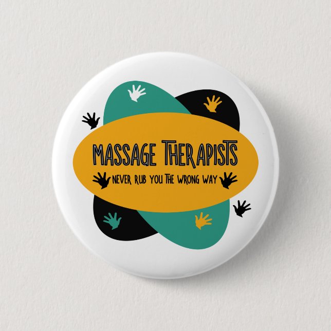 Massage Therapists Hands Rub Colourful 6 Cm Round Badge (Front)
