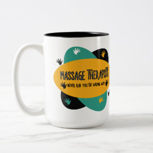 Massage Therapists Hands Rub Colourful Two-Tone Coffee Mug