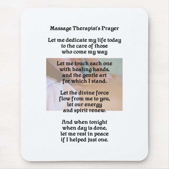 Massage Therapist's Prayer Mousepad (Front)