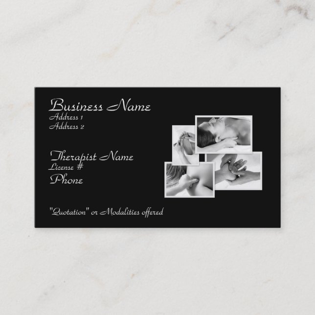 Massage Therapy Appointment Business Card (Front)