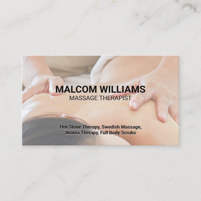 Massage Therapy Appointment Card (Front)