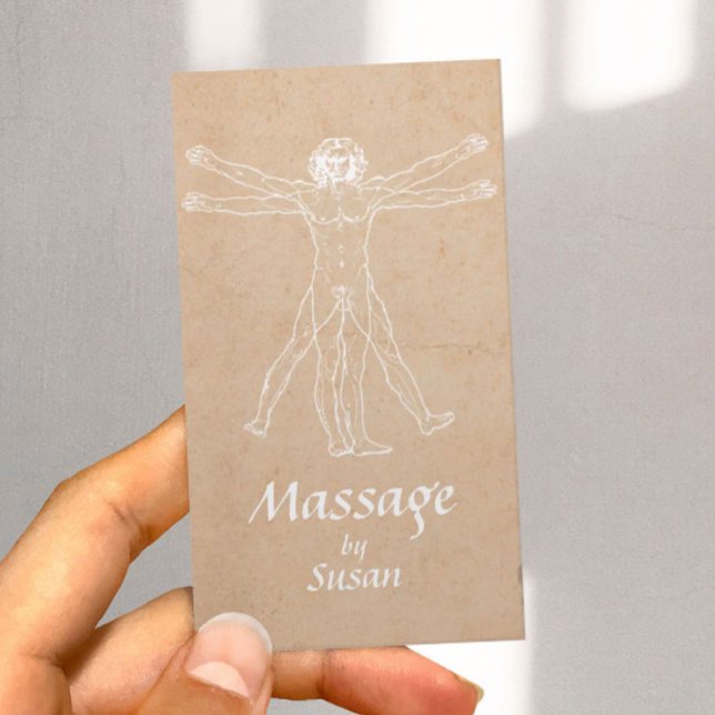 Massage Therapy Bodywork Vintage Therapist Business Card (Creator Uploaded)
