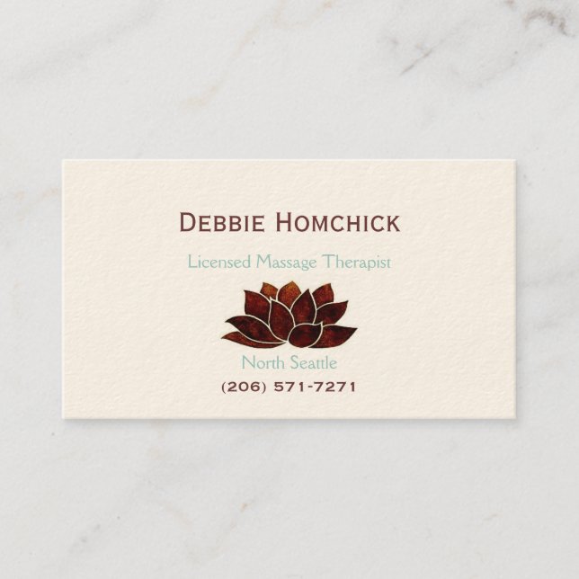 Massage Therapy Business Card (Front)