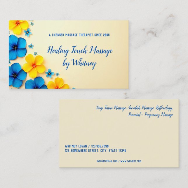 Massage Therapy  Business Card (Front/Back)