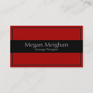 Massage Therapy Business Card - Red Black White