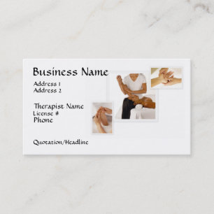 Massage Therapy Business Card, white background Card