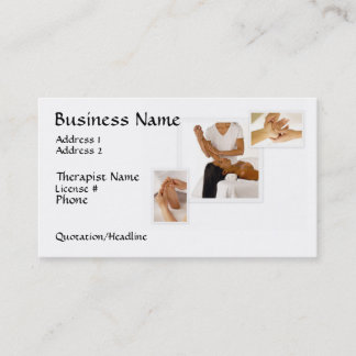 Massage Therapy Business Card, white background Card