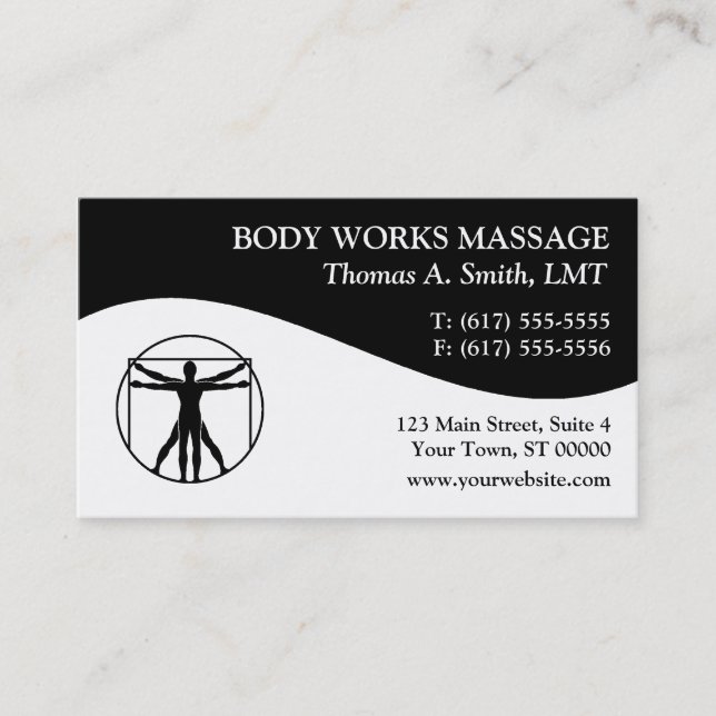 Massage Therapy Business Cards (Front)